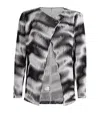 Shop Issey Miyake Sway Pleats Printed Cardigan In Grey