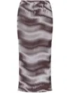 Issey Miyake Sway Pleats Skirt In Brown