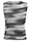 Issey Miyake Blackwhite Sway Pleats Top