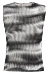 Issey Miyake Blackwhite Sway Pleats Top