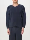 Issey Miyake Pleated Long-sleeve T-shirt In Blau