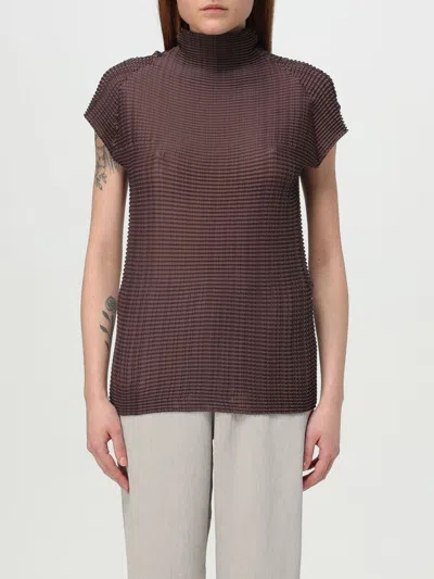 ISSEY MIYAKE TOP ISSEY MIYAKE WOMAN COLOR BROWN,G78544032