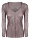 Issey Miyake Brown Twist Chiffon Top