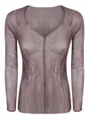 Issey Miyake Brown Twist Chiffon Top