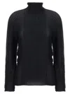 Issey Miyake Black Wooly Pleats Blouse