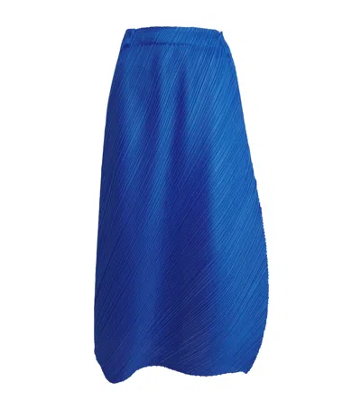 Issey Miyake Swing Midi Skirt In Blue