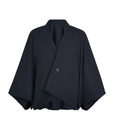 Issey Miyake Swing Trapeze Jacket In Blue