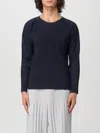 Issey Miyake Navy Basics Long Sleeve T-shirt In Blau