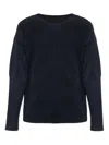 Issey Miyake Ns Navy Basics Long-sleeve Knit Top In Blue