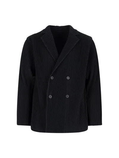 Issey Miyake Tailored Pleats 1 Pleated Jacket In Black
