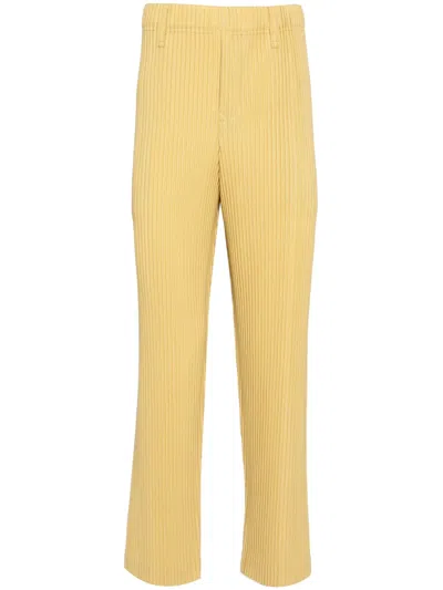 Issey Miyake Yellow Tailored Pleats 1 Trousers In 51-mustard Yellow