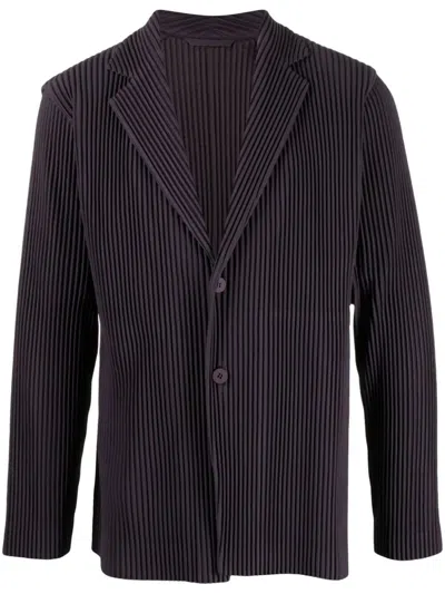 Issey Miyake Kersey Pleated Blazer In Brown