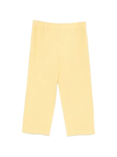 Issey Miyake Tailored Pleats 2 Cropped Trousers In Yellow