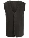 Issey Miyake Tailored Pleats Waistcoat In Grün