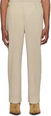 ISSEY MIYAKE TAN COLOR PLEATS TROUSERS