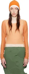 Issey Miyake Tan Layered Color Pleats Turtleneck In 42 New Winter Brown