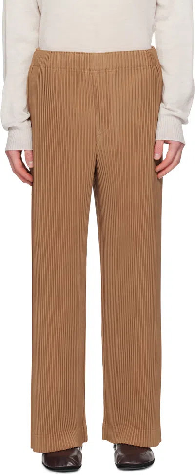 Issey Miyake Tan Monthly Colors October Trousers In Brown