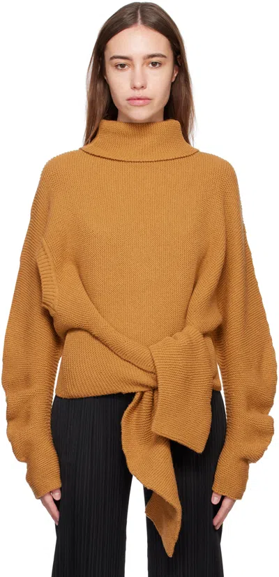 Issey Miyake Tan Rhizome Turtleneck In 41 Beige
