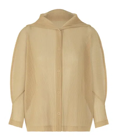 Issey Miyake Tatami July  Cardigan In Neutral