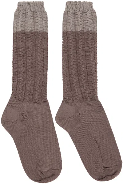 Issey Miyake Taupe Churros Socks In Brown