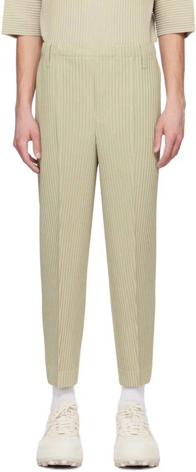Issey Miyake Taupe Compleat Trousers In 18-olive Gray