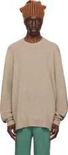 Issey Miyake Taupe Drawing Knit Sweater In 40-beige