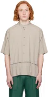 Issey Miyake Taupe Edge Shirt In 42-greige
