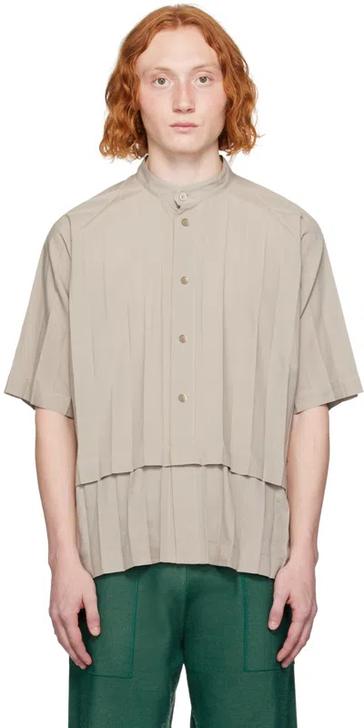Issey Miyake Taupe Edge Shirt In 42-greige