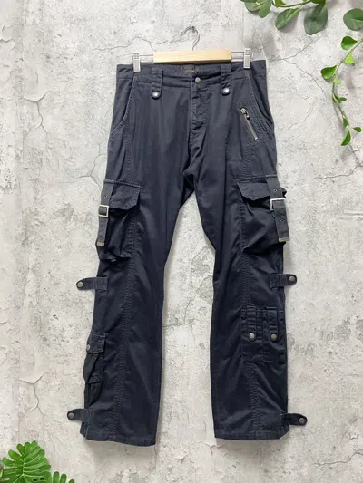 Pre-owned Issey Miyake Tete Homme Reconstructed Bondage Utility Cargo Pants Flared In Black