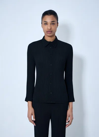 Issey Miyake Textured Button-down Shirt In Black