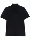 Issey Miyake Pleated Black Polo Shirt With Boxy Silhouette In Black