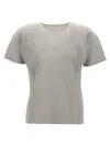 Issey Miyake Textured Pleated T-shirt With Crew Neck In Gray