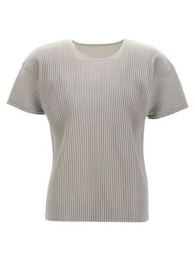 ISSEY MIYAKE TEXTURED PLEATED T-SHIRT WITH CREW NECK