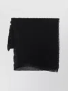 Issey Miyake Textured Wool Stole Frayed Edges In Black