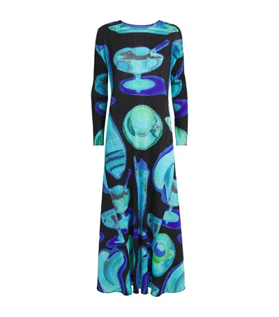 Issey Miyake Thermal Foods Maxi Dress In Black