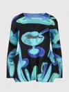 Issey Miyake Pleated Abstract-print Top In Black