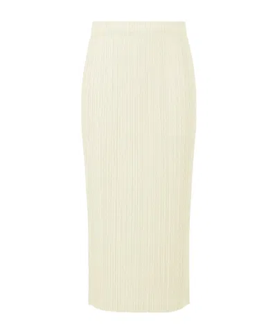 Issey Miyake Thicker Bottoms 1 Pleated Skirt In White