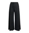 Issey Miyake Womens Black Thicker Bottoms Wide-leg Knitted Trousers In Black