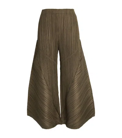 Issey Miyake Thicker Bottoms 2 Flared Trousers In Green