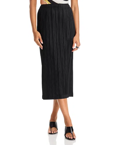 Issey Miyake Thicker Bottoms Pleated Midi Skirt In Black