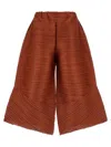 Issey Miyake Wide Leg Tailored Trousers Structured Volume In Burgundy