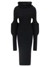 Issey Miyake Thin And Thick Knit Dresses Black In Black