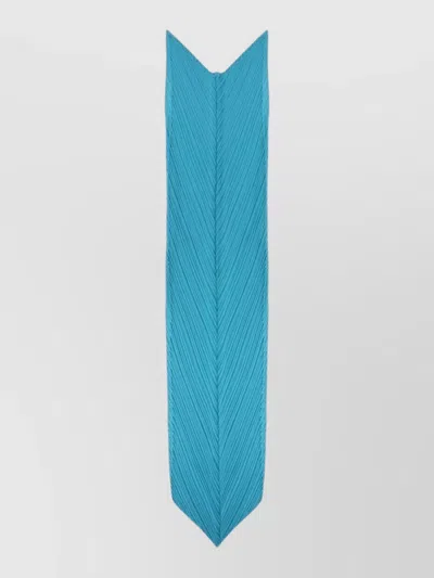 Issey Miyake Tie Chevron Pattern Pleated Texture Design In Blue