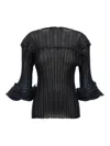 Issey Miyake Blue Asagao Top In Black