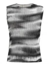 Issey Miyake Blackwhite Sway Pleats Top In Black