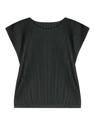 Issey Miyake Pleated Top In Animal Print