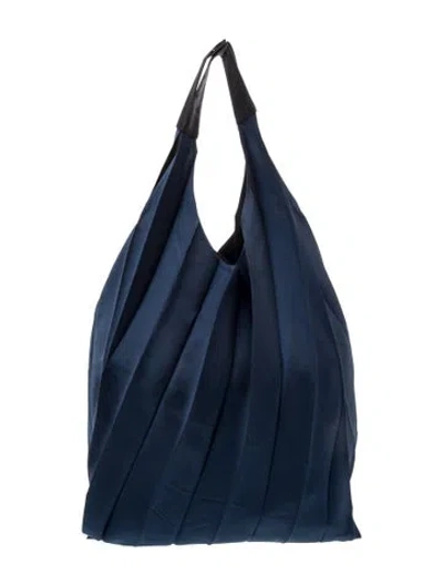 Pre-owned Issey Miyake Top Handle Bag In Blue