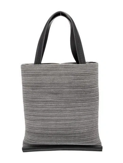 Pre-owned Issey Miyake Top Handle Bag In Gray