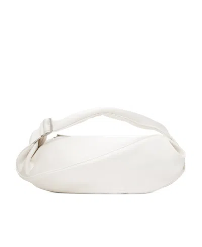 Issey Miyake Torso Zipper Handbag In White