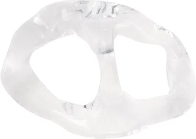 Issey Miyake Transparent Crystalline Stole Buckle Tie Bar In Metallic